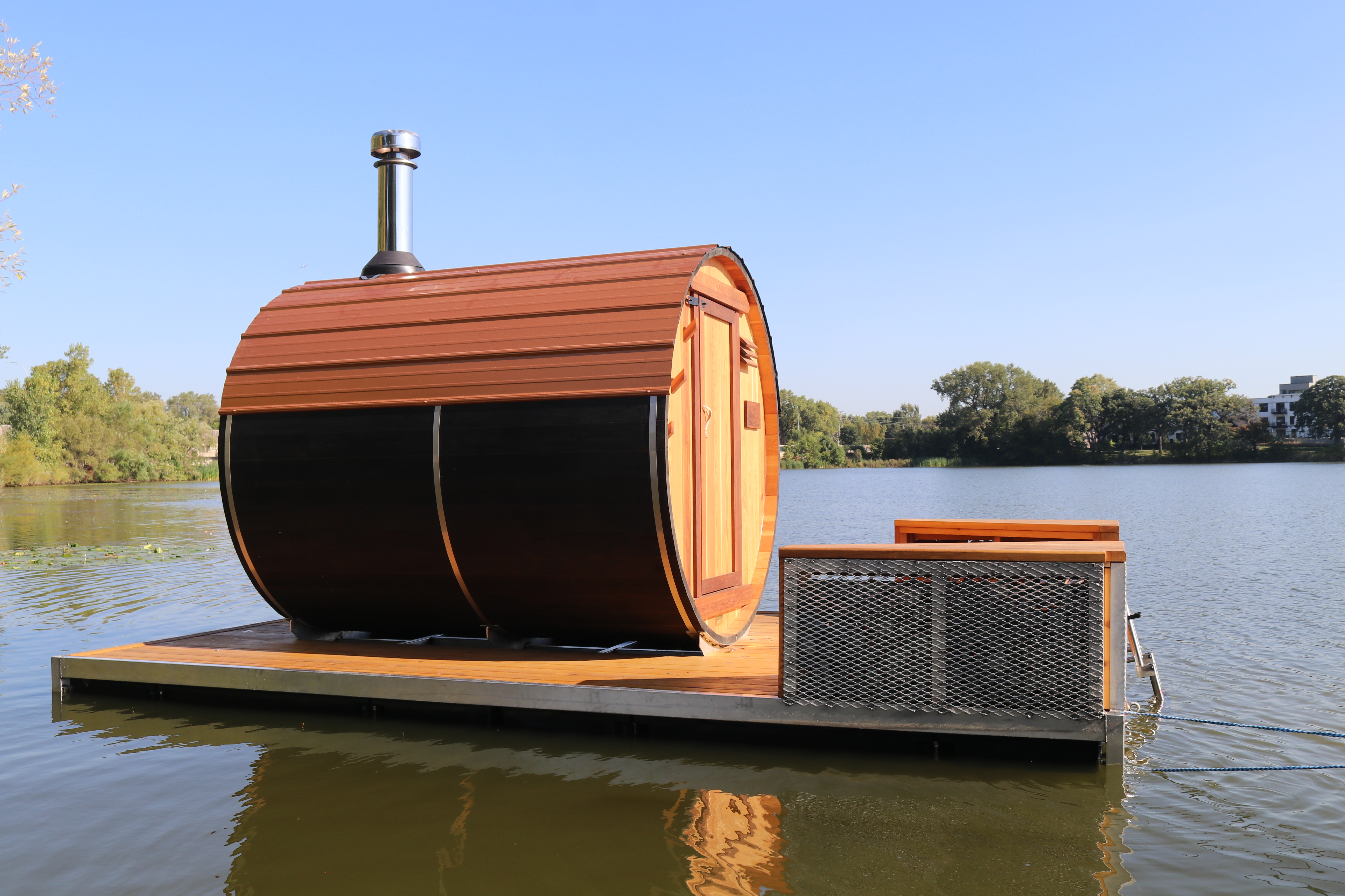 Floats or Pontoons, depends on where the sauna is going!