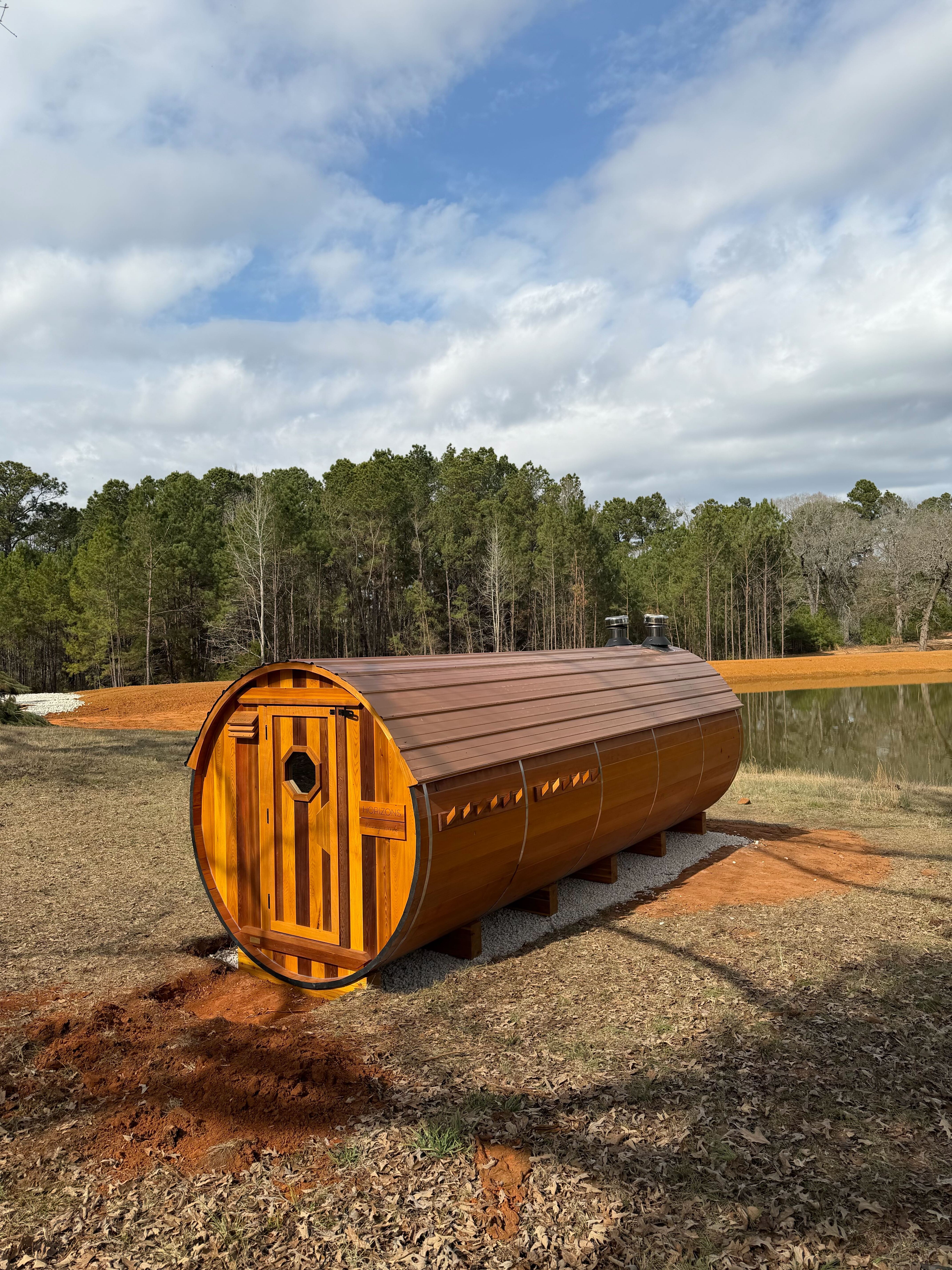 20 foot wood fired barrel - glamping site