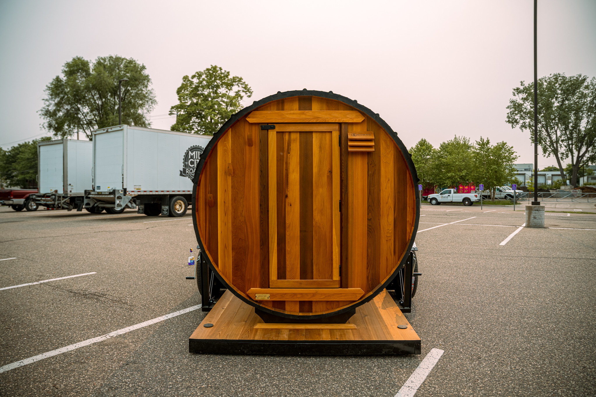 Mobile barrel sauna — Wood Stove