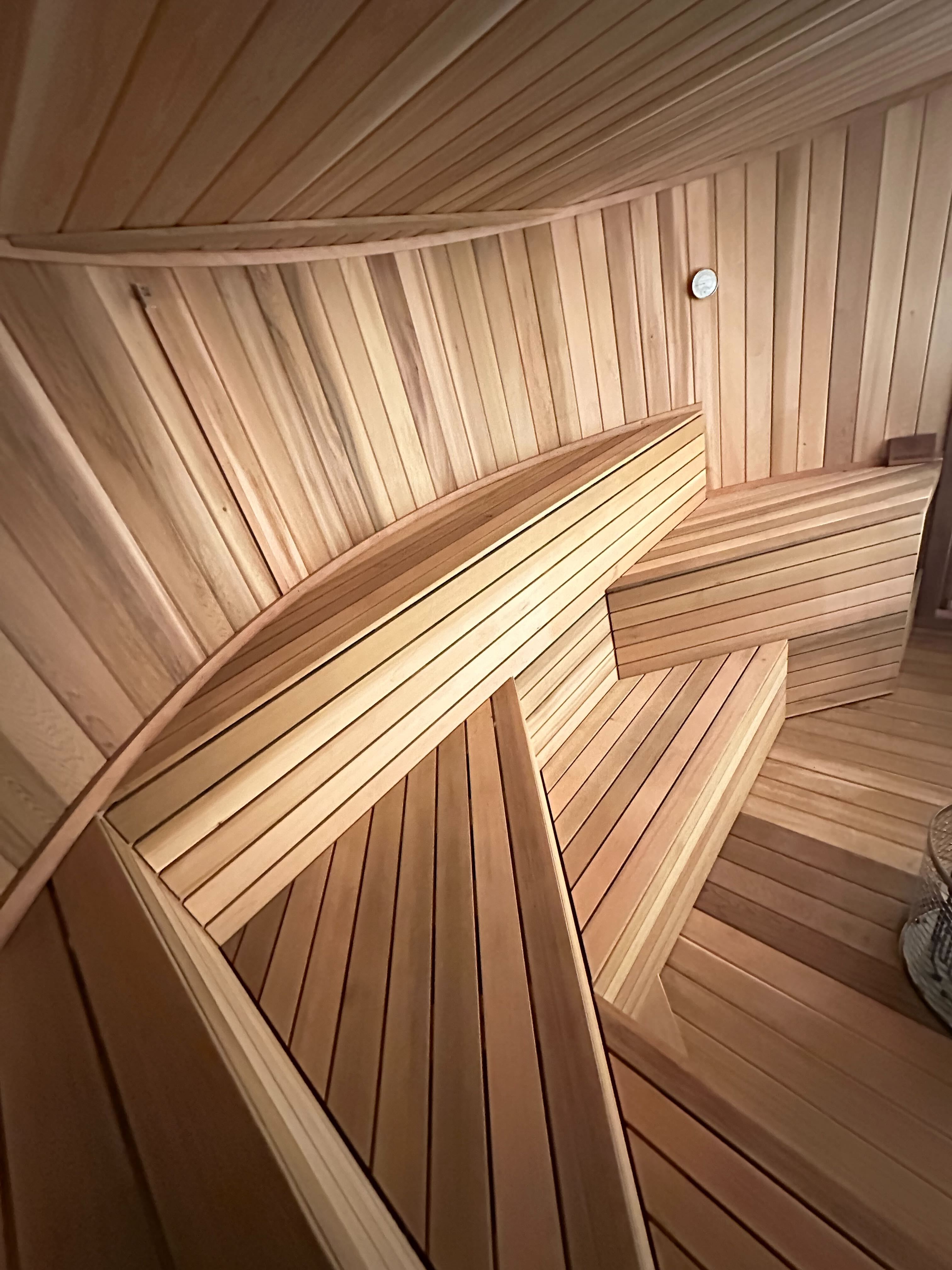 Upright barrel interior - Intentional bench design